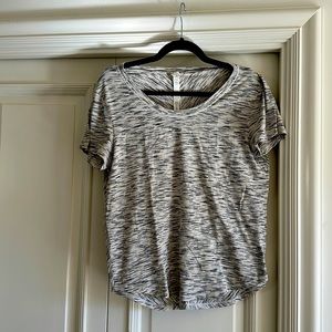 Lululemon athletic shirt- size 6- white; black and grey
